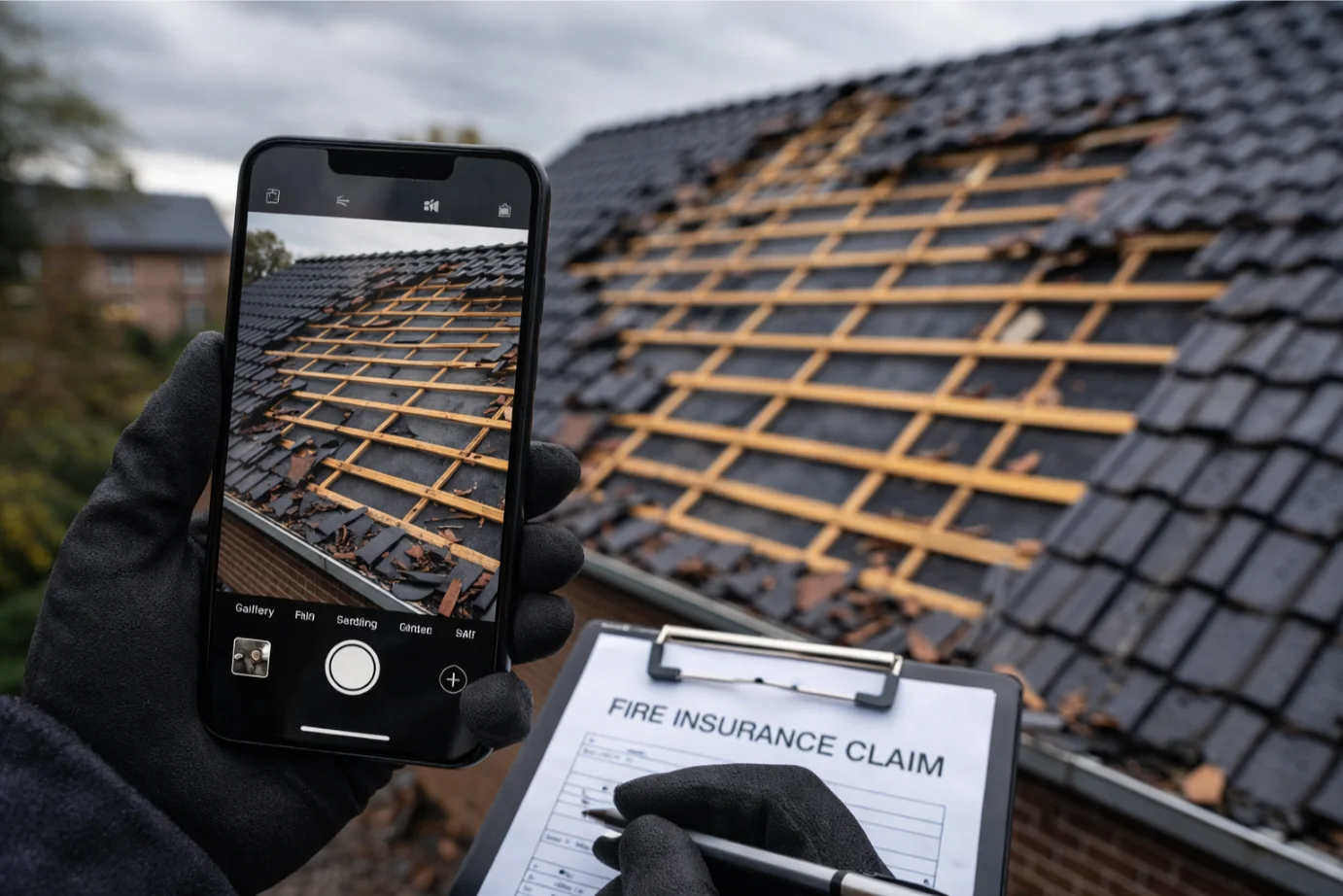 Stormschade documenteren met foto's voor de brandverzekering