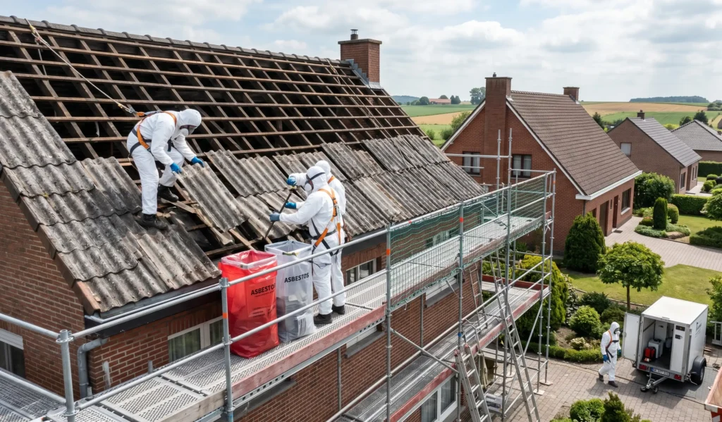 Industriële dakwerken aan een bedrijfsgebouw in Oost-Vlaanderen door Dakwerken Vyverman