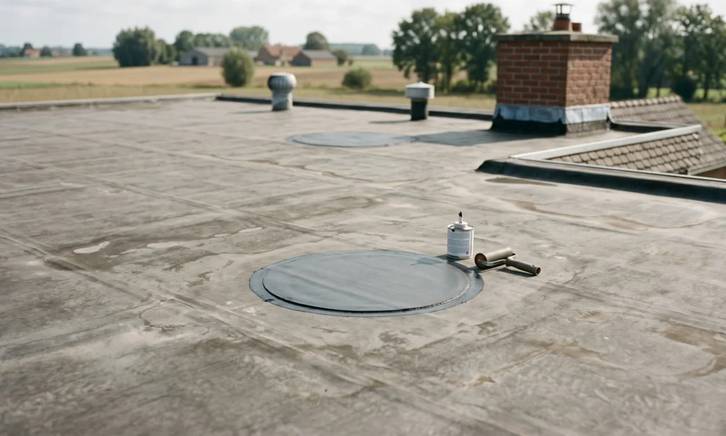 Herstelling van een lekkend plat dak met EPDM in Oost-Vlaanderen