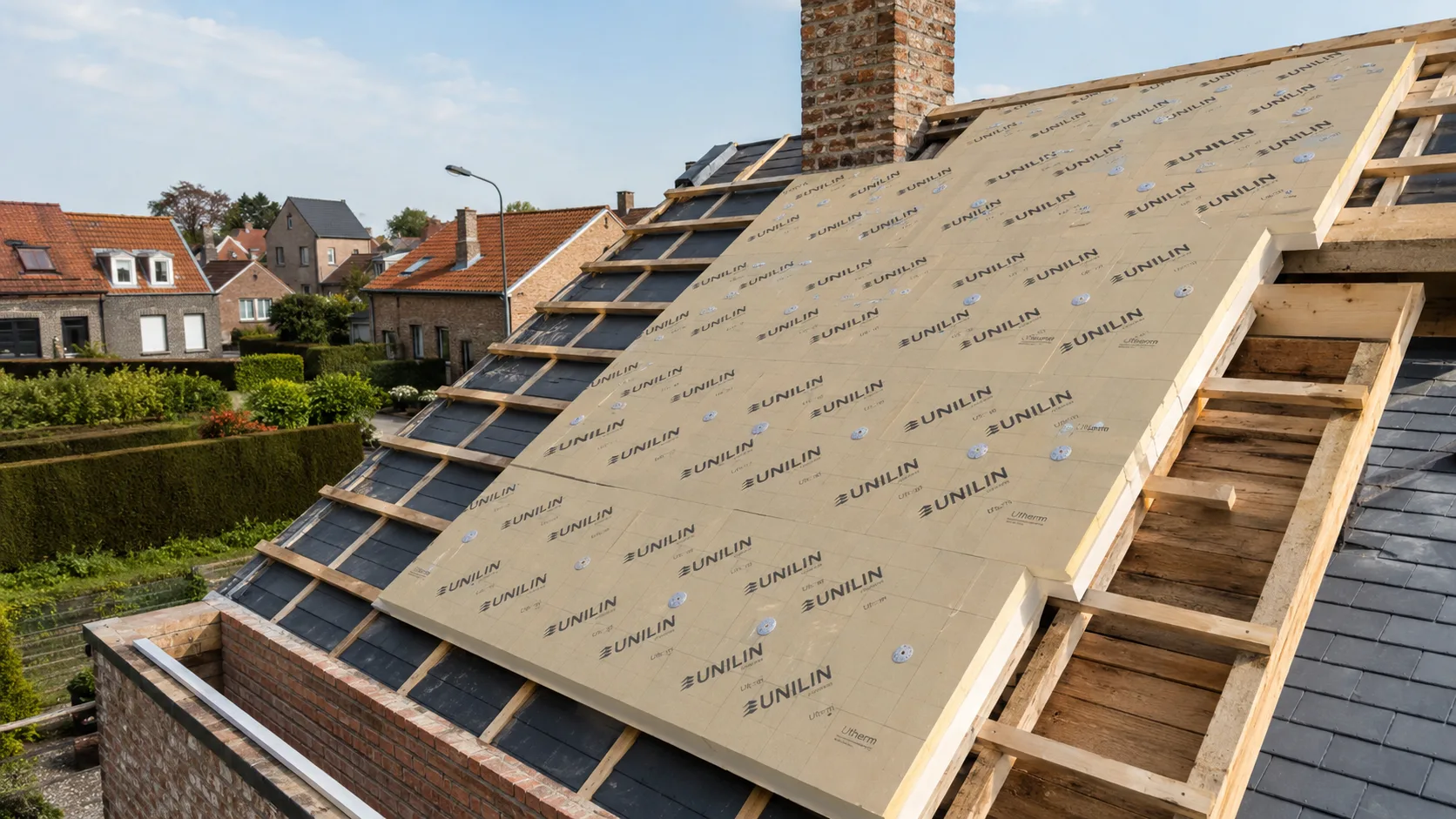 arking insulation with PIR boards on a pitched roof in Brakel